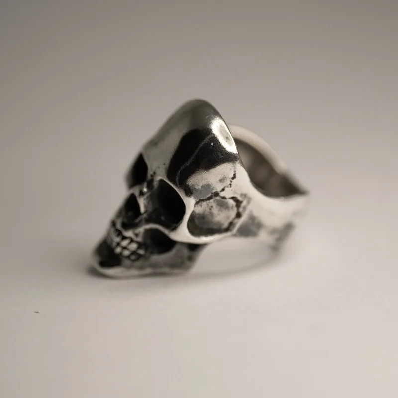 women's cross rings-MERCURY SKULL RING