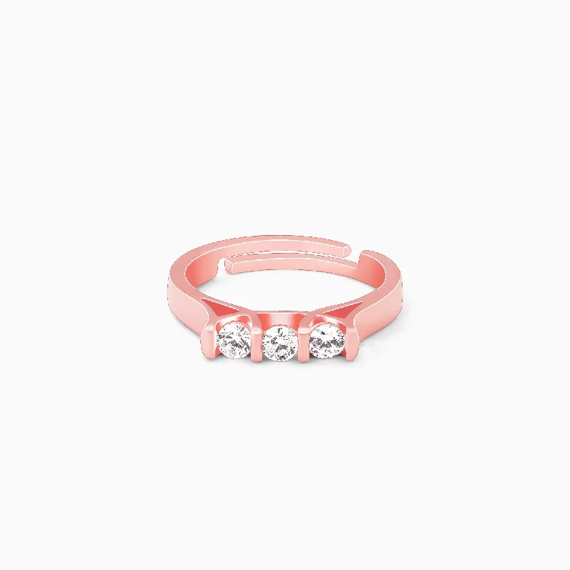 women's knot rings-Rose Gold Triple Shine Ring