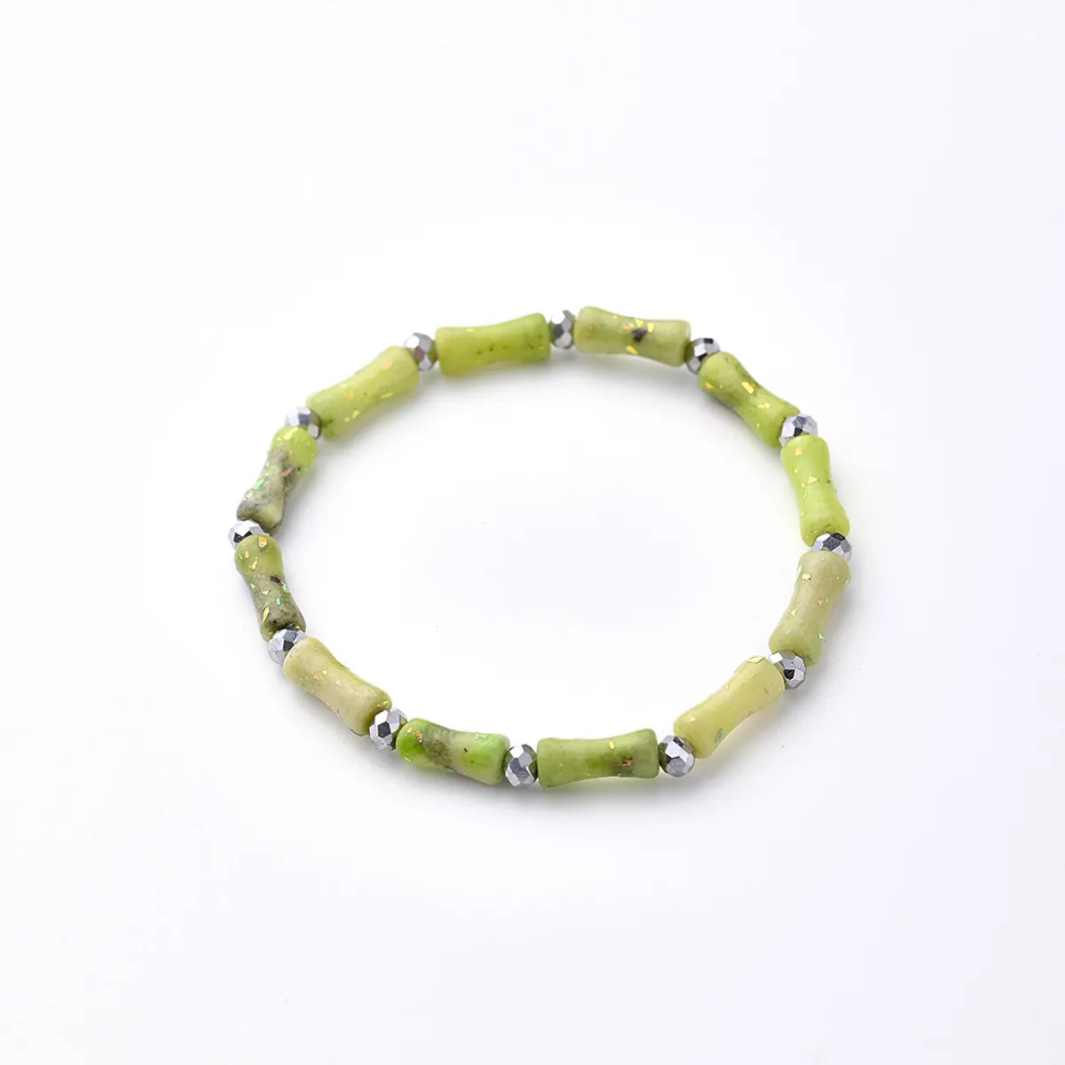 Yellow Green (White Glass Beads)