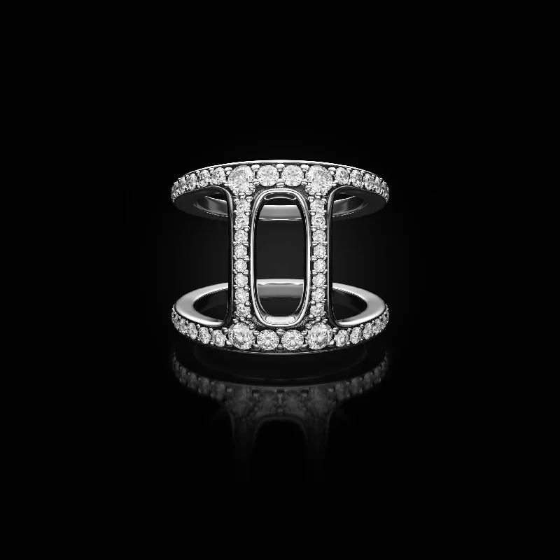 women's platinum rings-DAME PHANTOM II WITH DIAMONDS