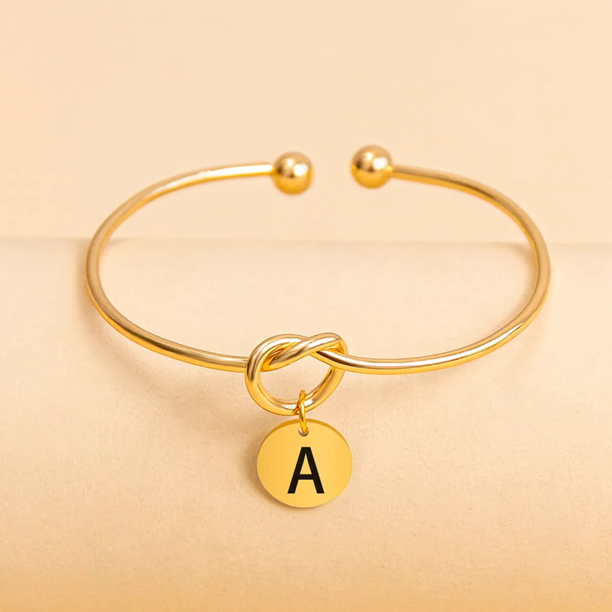 women's minimalist bracelets-26 Letter Knot Open Bracelet