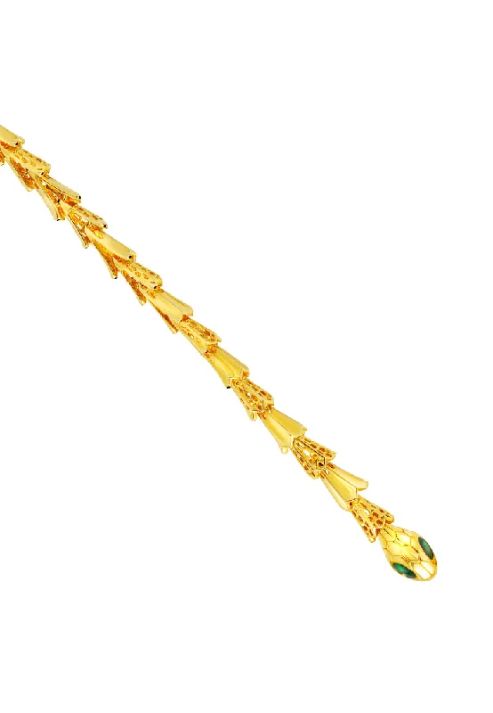 women's star bracelets-TOMEI x XIFU 【灵蛇系列】 5D Snake Series Bracelet, Yellow Gold 999