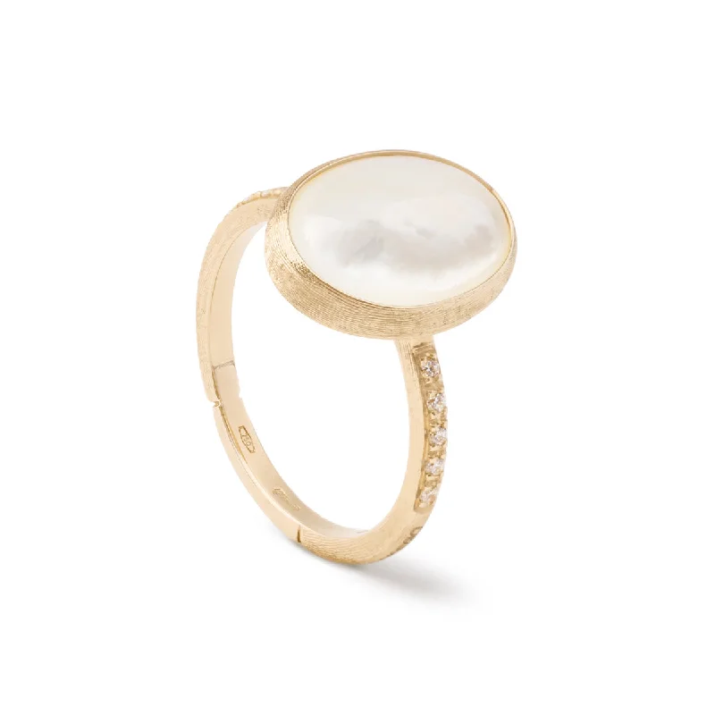 women's handcrafted engagement rings-Marco Bicego Siviglia Mother-Of-Pearl & Diamond Ring