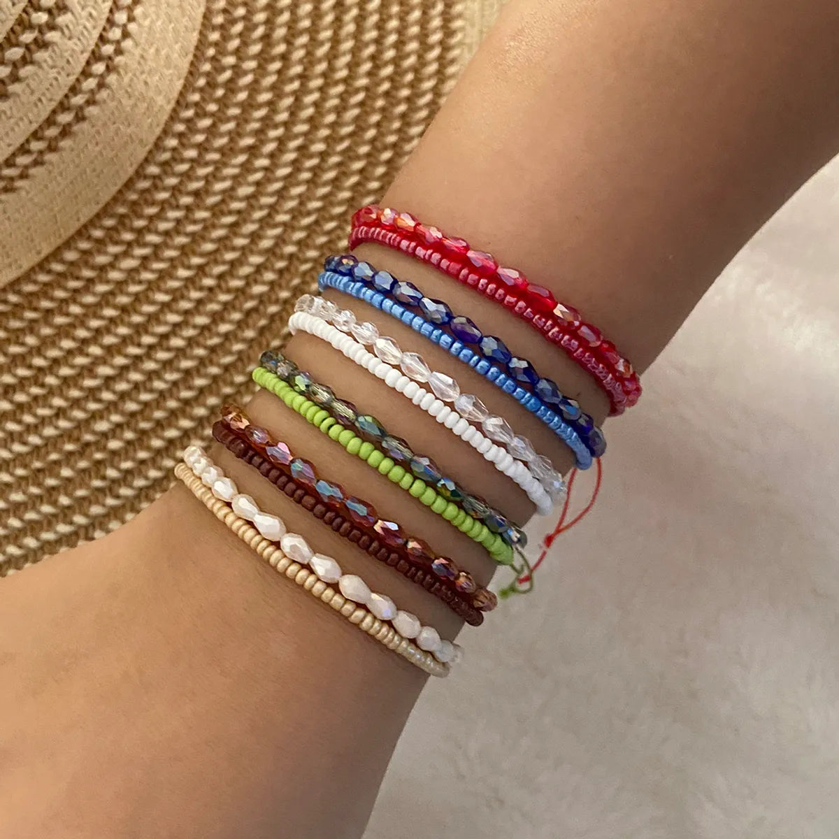 women's leather bracelets-Simple Style Round Artificial Crystal Seed Bead Wholesale Bracelets