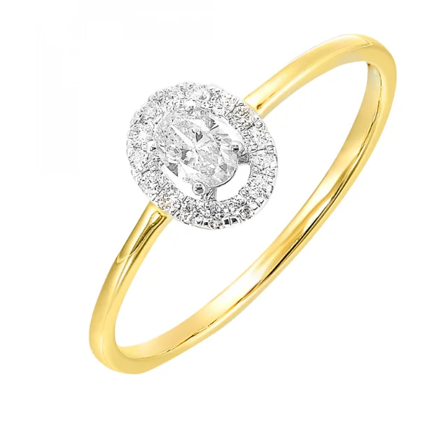 women's marquise engagement rings-14K Yellow & White Gold 0.25cttw I1 H-I Diamond Engagement Ring