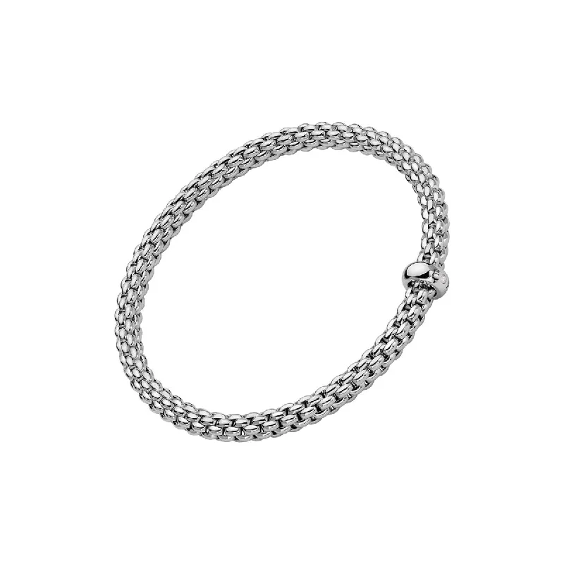 women's polished bangles-FOPE Solo Flex'it Bracelet With A White Diamond