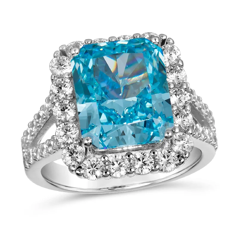 women's fashion-forward rings-Serenity Aquamarine Cocktail Ring