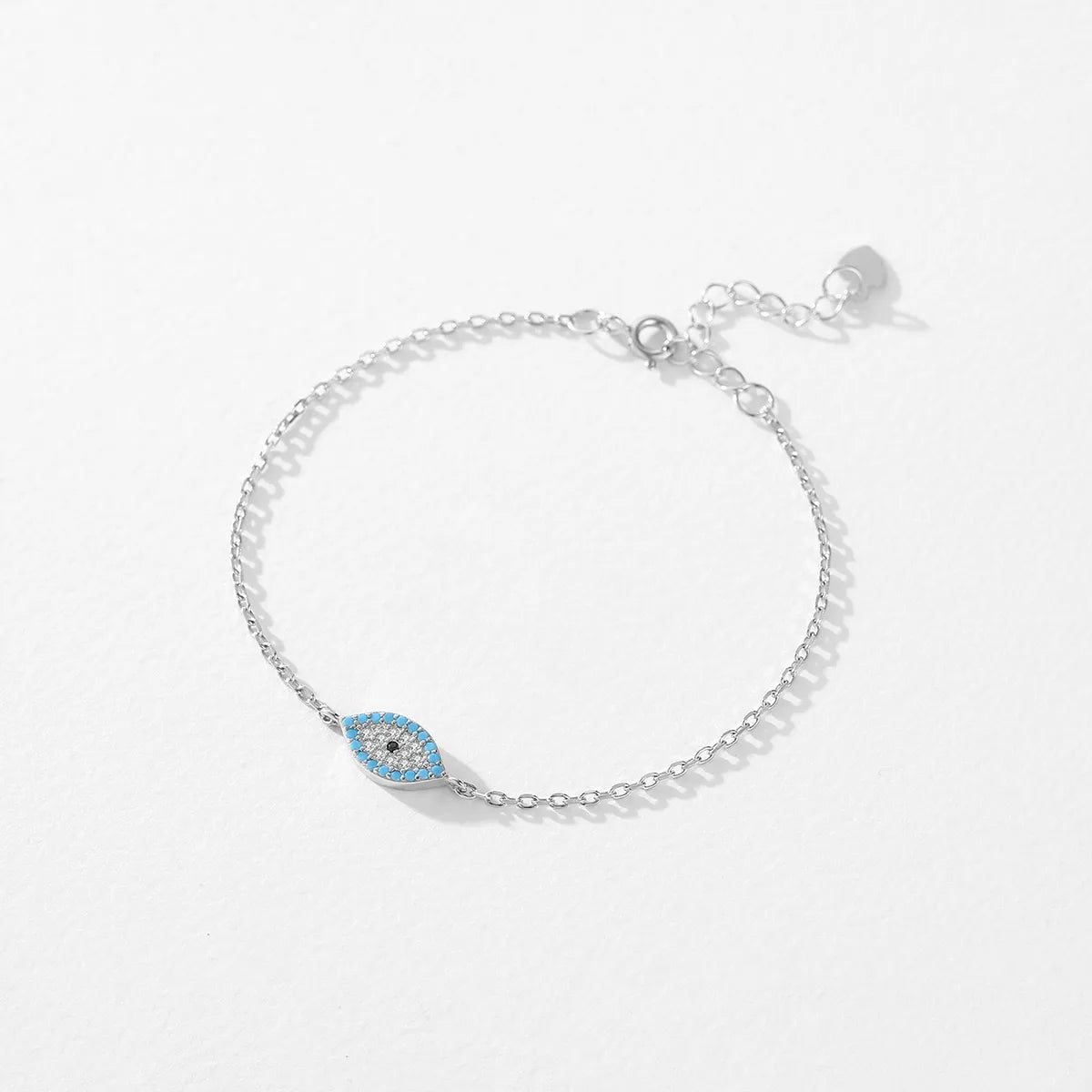 women's sea-inspired bracelets-Wholesale Ins Style Simple Style Devil'S Eye Sterling Silver Rhodium Plated Turquoise Zircon Bracelets