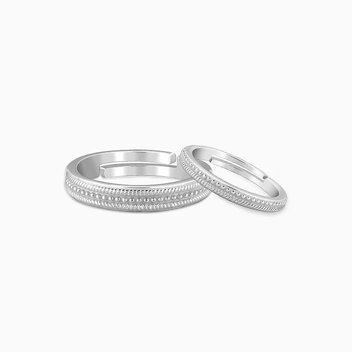 women's religious rings-Silver Soulmates Couple Bands