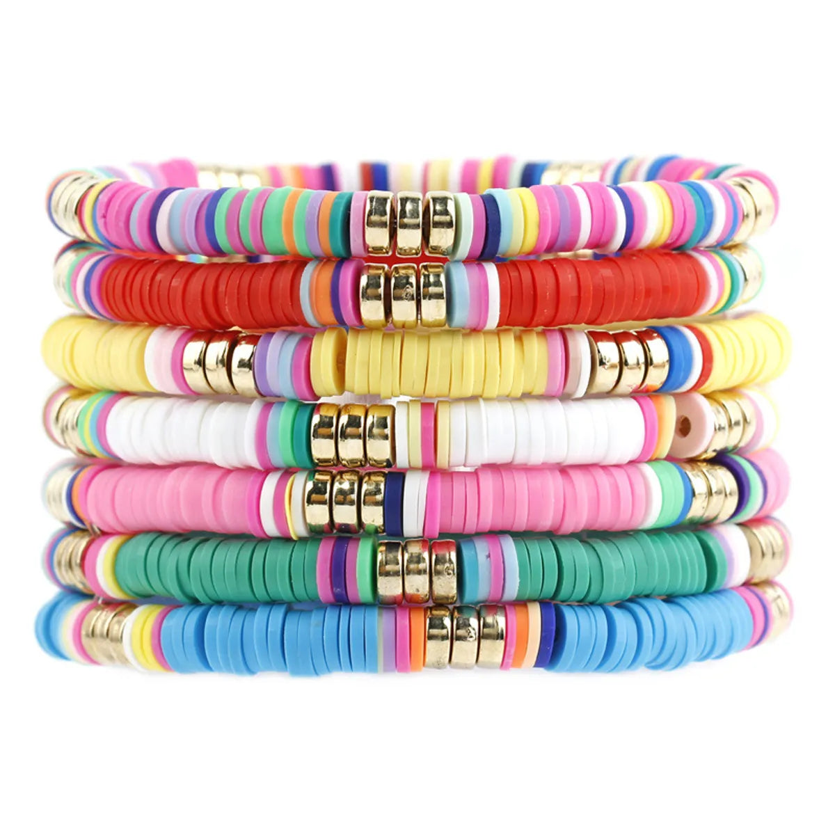 women's two-tone bracelets-Vacation Multicolor Alloy Soft Clay Wholesale Bracelets