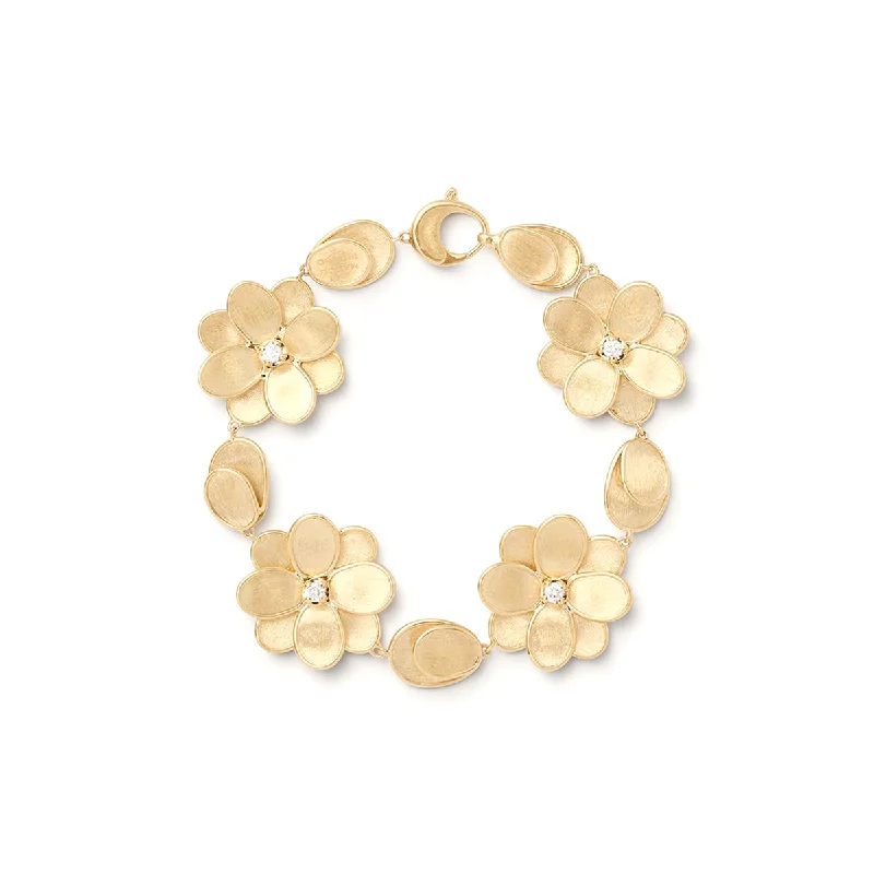 women's topaz bracelets-Marco Bicego Petali Flower Bracelet with Diamonds