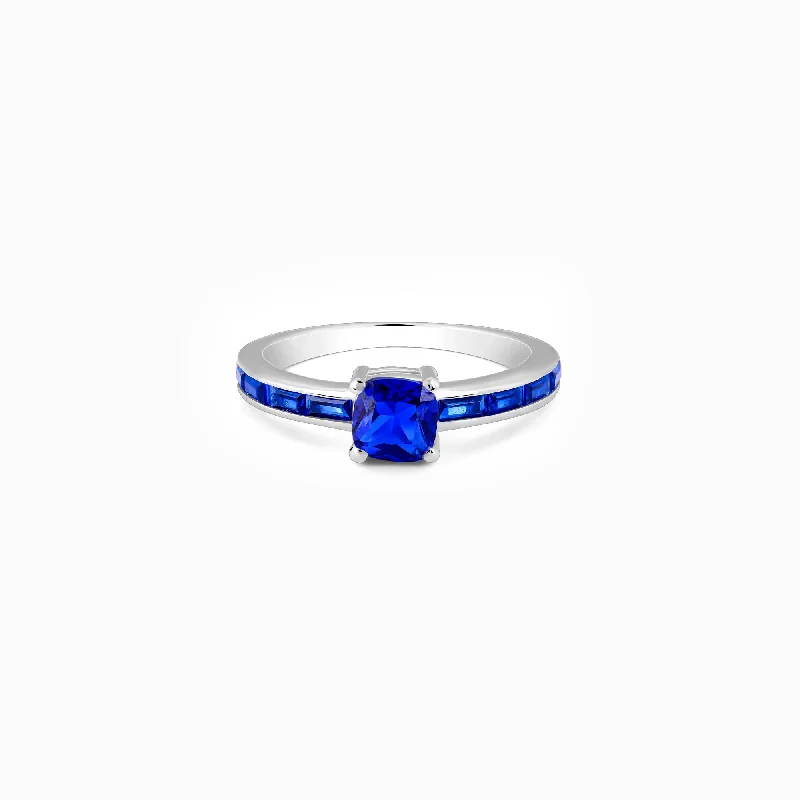 women's lucky rings-Silver Bluish Ring