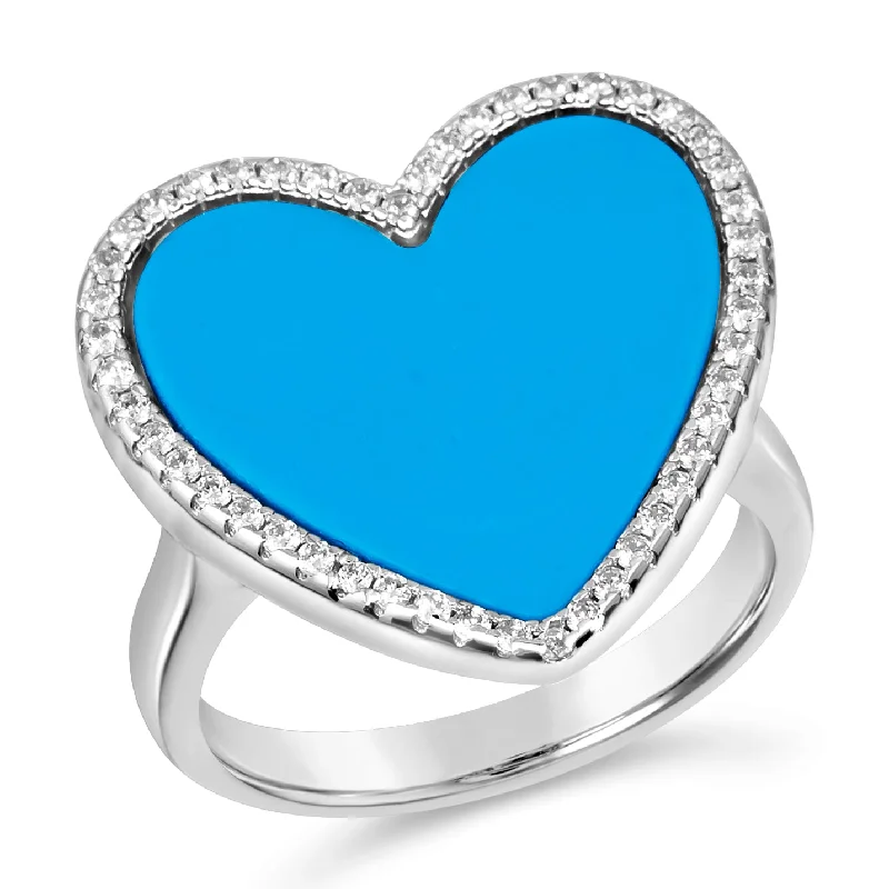 women's cross rings-House of Cards 05 Blue Turquoise Ring