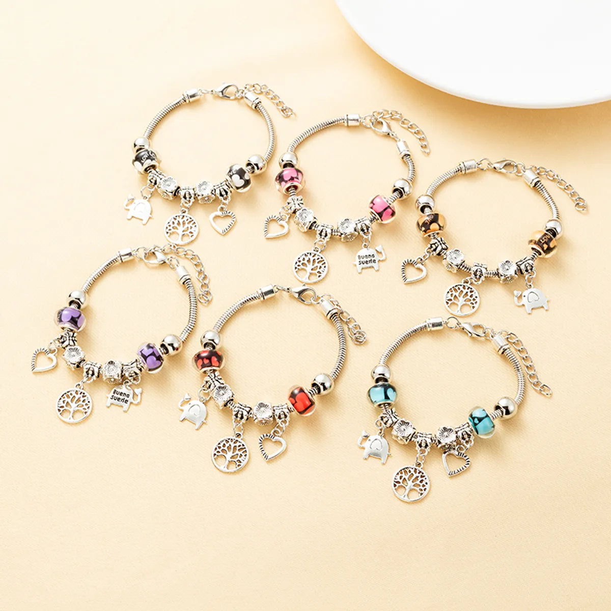 women's zodiac bracelets-Fashion Tree Heart Shape Elephant Titanium Steel Plating Bracelets