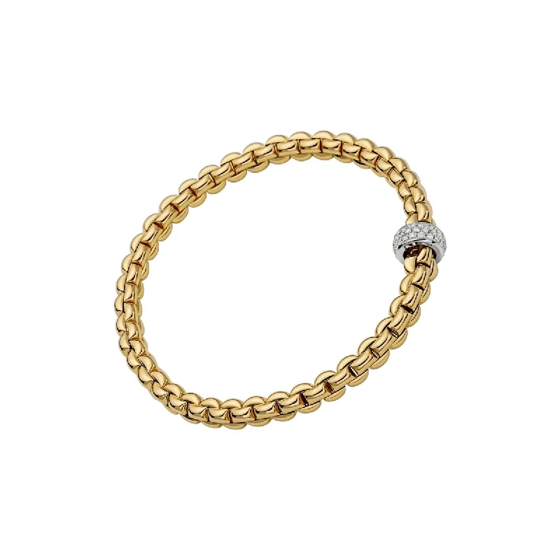 women's heart bracelets-FOPE Eka Flex'it Bracelet With Diamond Pave'