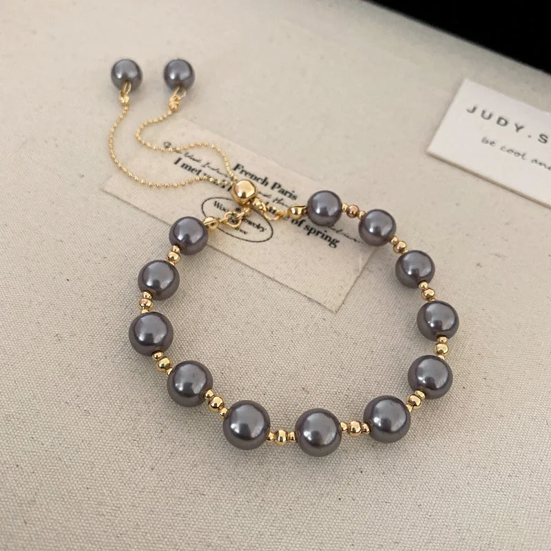 65# Bracelet-Gray Pearl