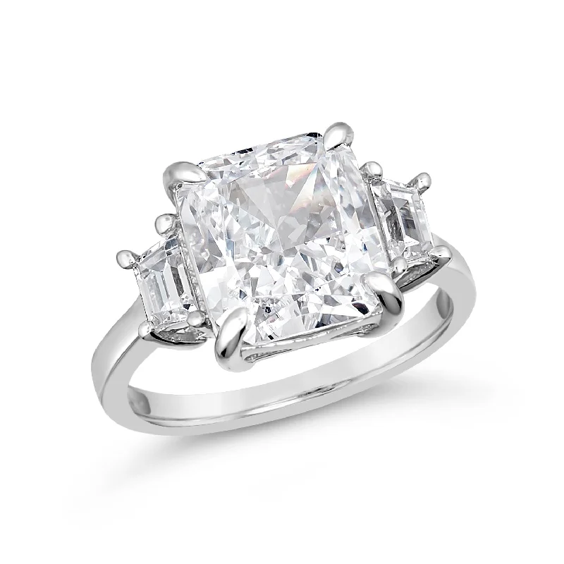 women's engagement rings-3 Stone Radiant Engagement Ring