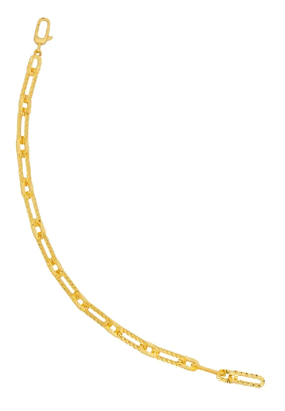 women's sapphire bracelets-TOMEI Glinting Linked Chain Bracelet, Yellow Gold 916