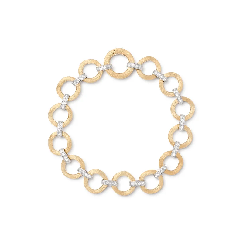 women's beaded bracelets-Marco Bicego Jaipur Flat Link Diamond Bracelet