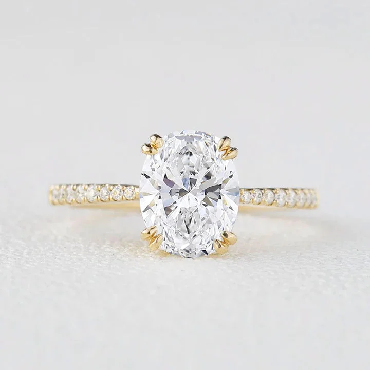 women's bohemian engagement rings-2.0ct Classic Oval Cut Lab Grown Diamond Ring