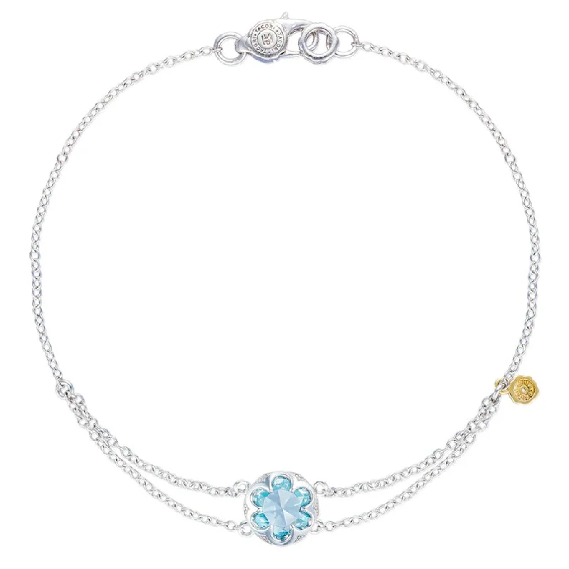 women's handcrafted bangles-Tacori Sonoma Sonoma Skies Silver Bracelet with Topaz