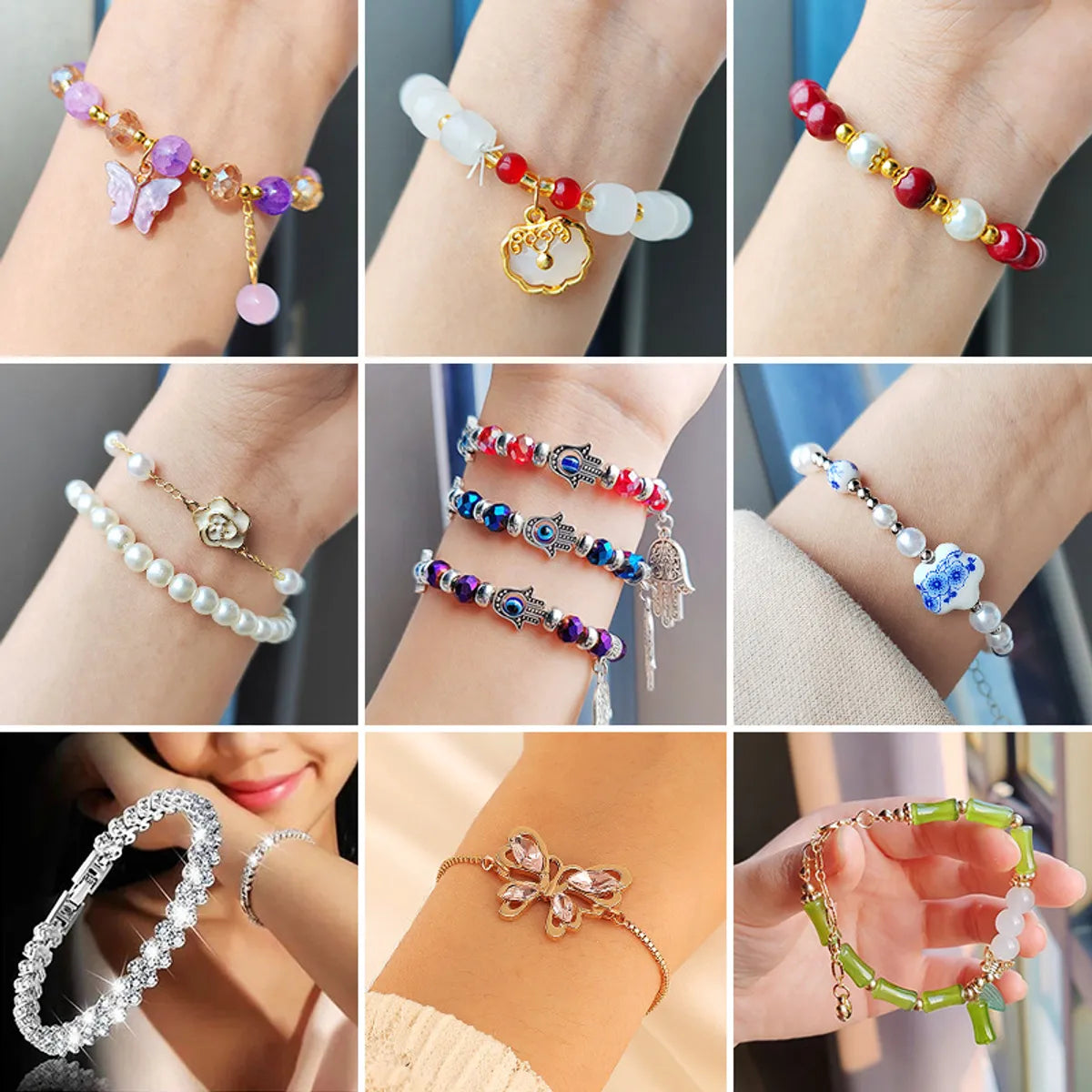 women's vintage bracelets-Simple Style Classic Style Rhombus Bow Knot Artificial Crystal Wholesale Bracelets