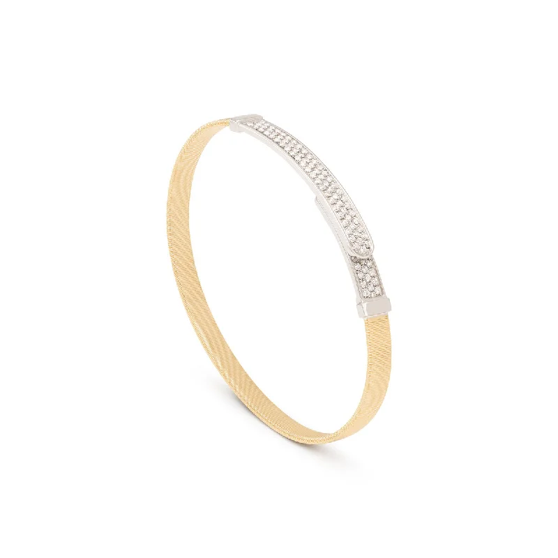 women's wrap bracelets-Marco Bicego Masai Coil And Diamond Pavé Thin Bangle Bracelet