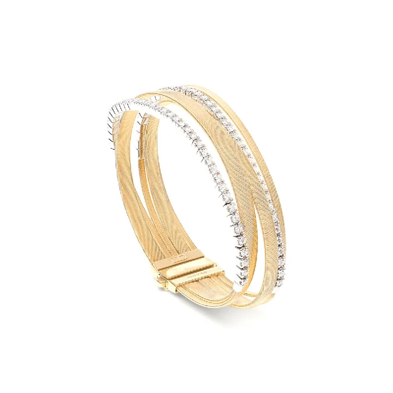 women's zodiac bracelets-Marco Bicego Masai Five Strand Coil Bracelet With Diamond Pavé Bands