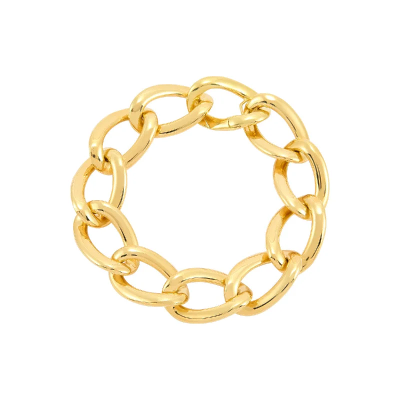 women's cuff bracelets-Topper Italia Gold Twisted Oval Link Bracelet