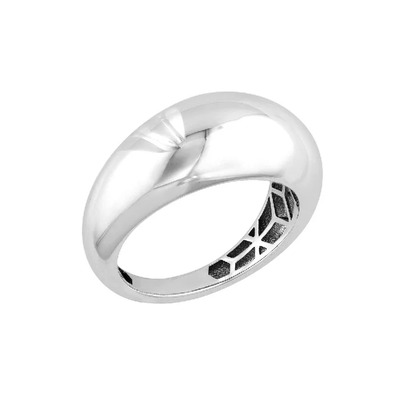 women's mermaid rings-Sterling Silver Polished Dome Ring