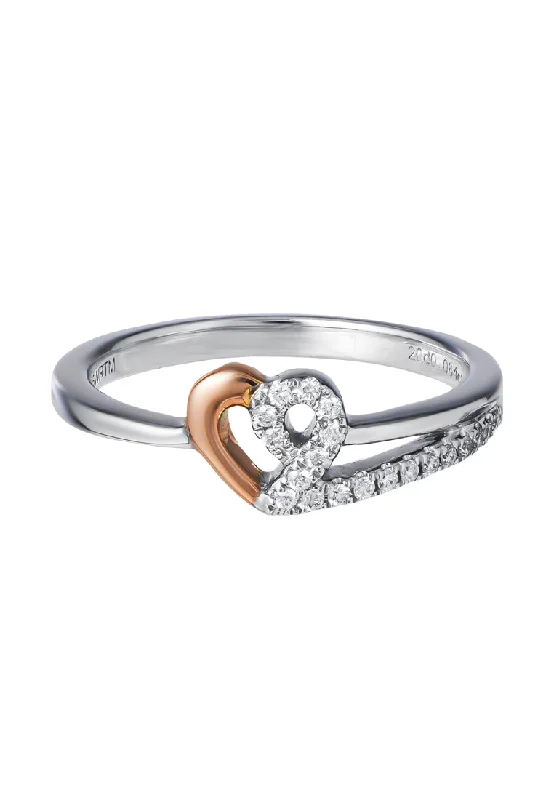 women's sapphire engagement rings-TOMEI Diamond Ring, White+Rose Gold 585