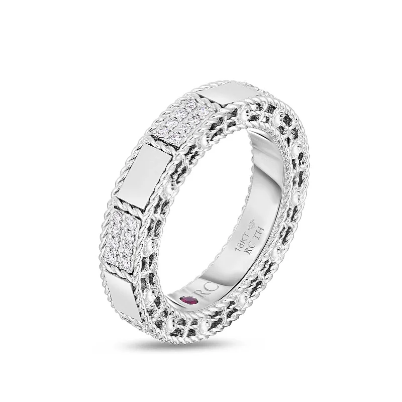 women's sustainable engagement rings-Roberto Coin Mosaic Alternating Diamond Ring