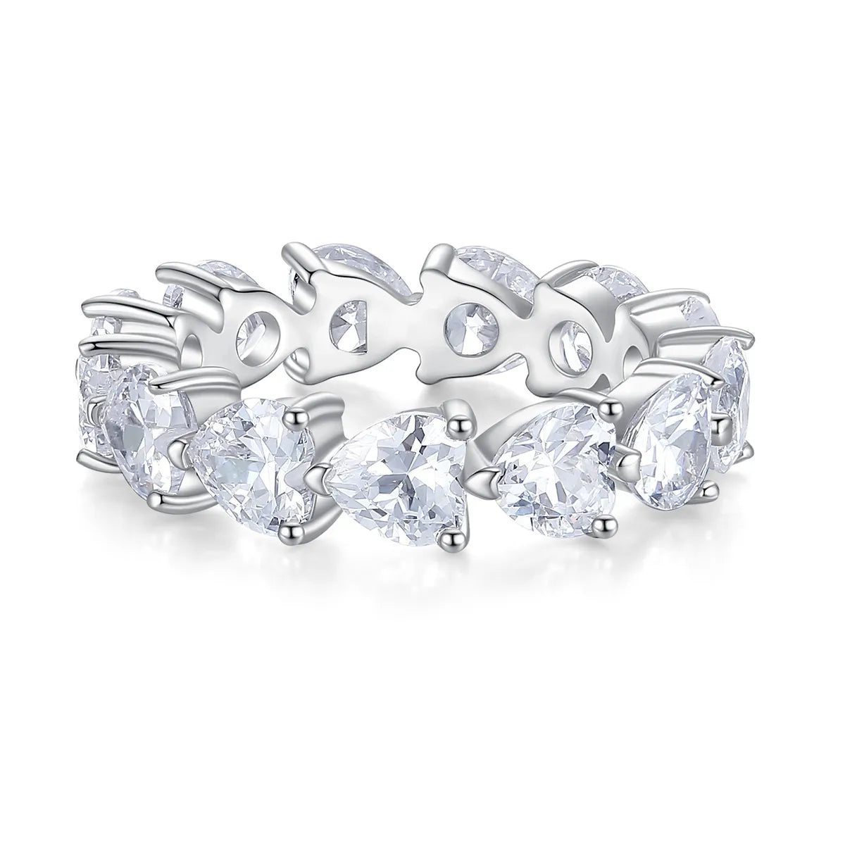 Heart-Shaped Full of Diamond Stackable Ring