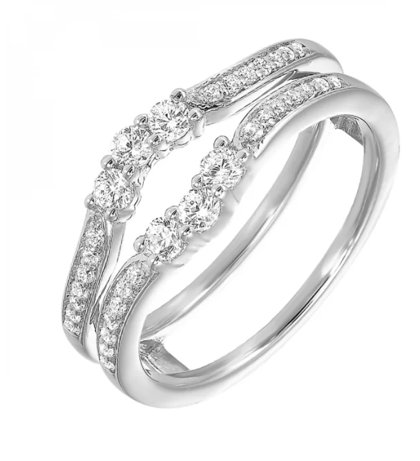 women's radiant-cut engagement rings-14K White Gold 0.25cttw SI2 H-I Diamond Ring Guard