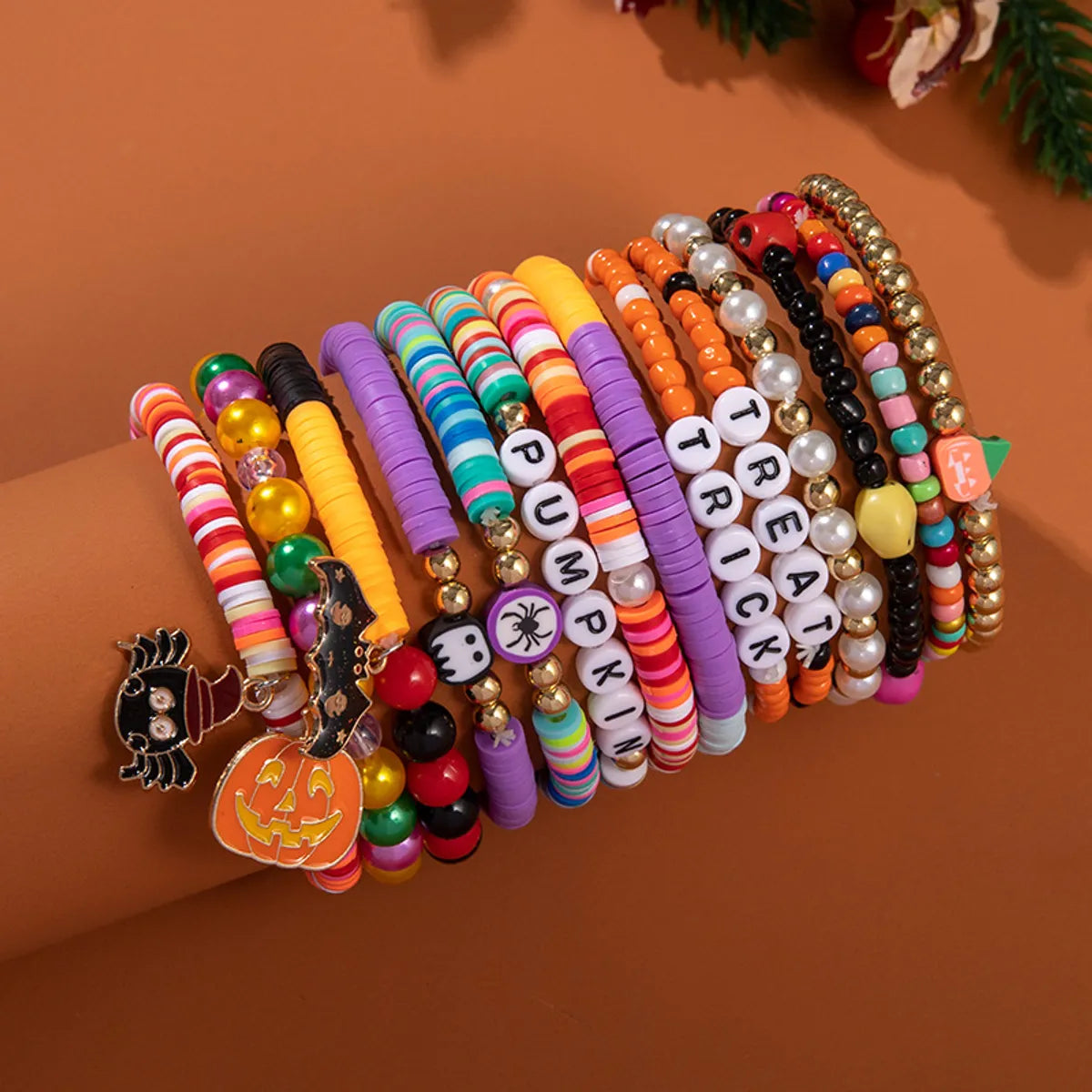 women's silver bracelets-Cute Funny Halloween Pattern Soft Clay Wholesale Bracelets