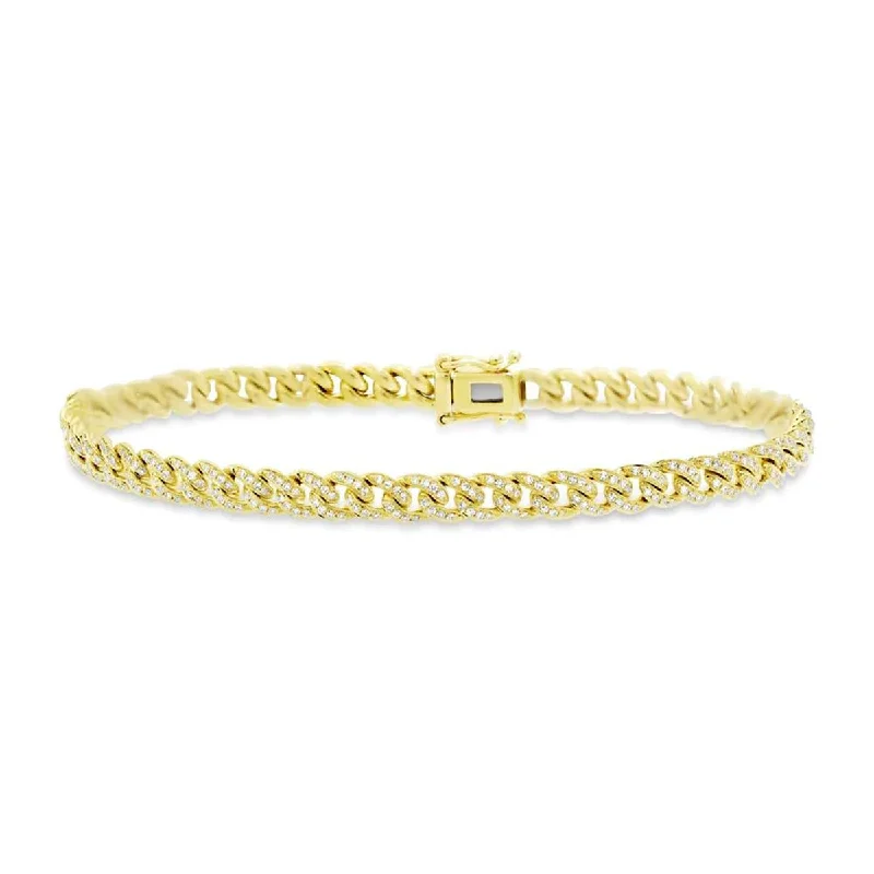 women's nickel-free bangles-Shy Creation Diamond Pave Link Bracelet