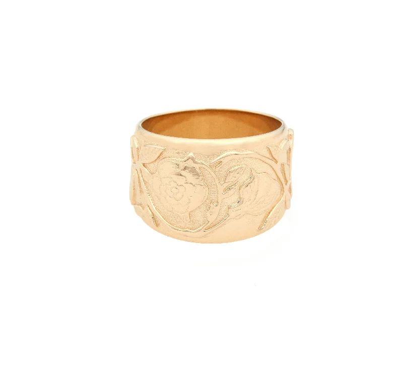 women's triple-band rings-Rose Vine Cigar Band