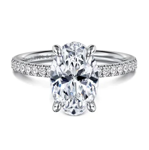 women's diamond engagement rings-14K White Gold 0.19cttw SI2 G-H Diamond Semi-Mount Engagement Ring by Gabriel