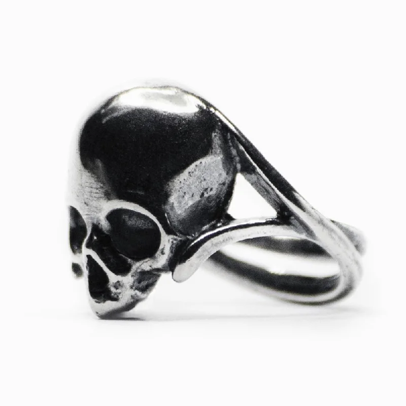 women's butterfly rings-Silver skull ring