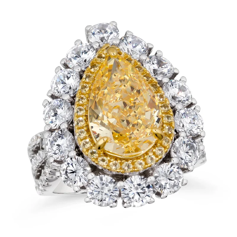 women's stacking rings set-Sunny Isles 7 Carat Ring in Canary Yellow