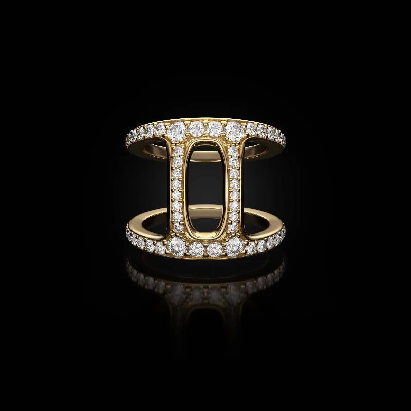 women's sea-inspired rings-DAME PHANTOM II WITH DIAMONDS