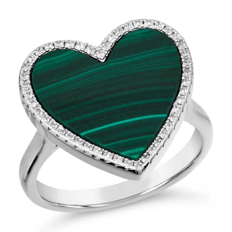 women's mixed-metal rings-House of Cards 05 Malachite Ring