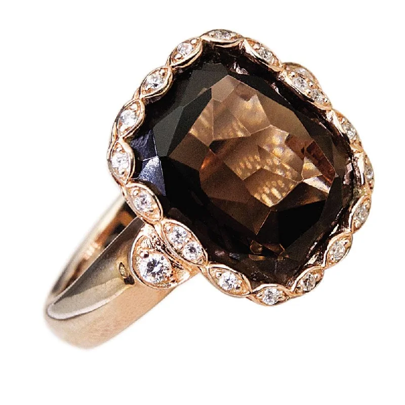 women's custom rings-Athena Smokey Quartz Ring