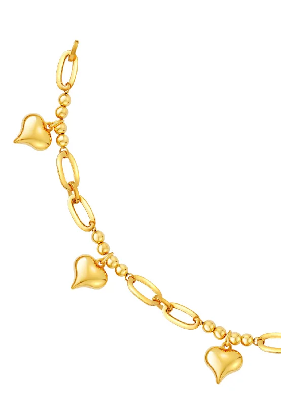 women's pearl bracelets-TOMEI Lusso Italia Kids Heart Bracelet, Yellow Gold 916