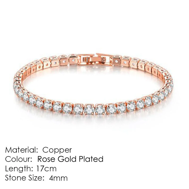 4mm Rose Gold 17cm