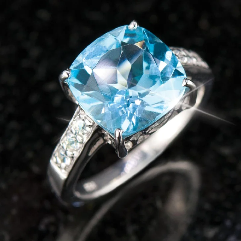 women's lucky rings-Swiss Topaz Cocktail Ring