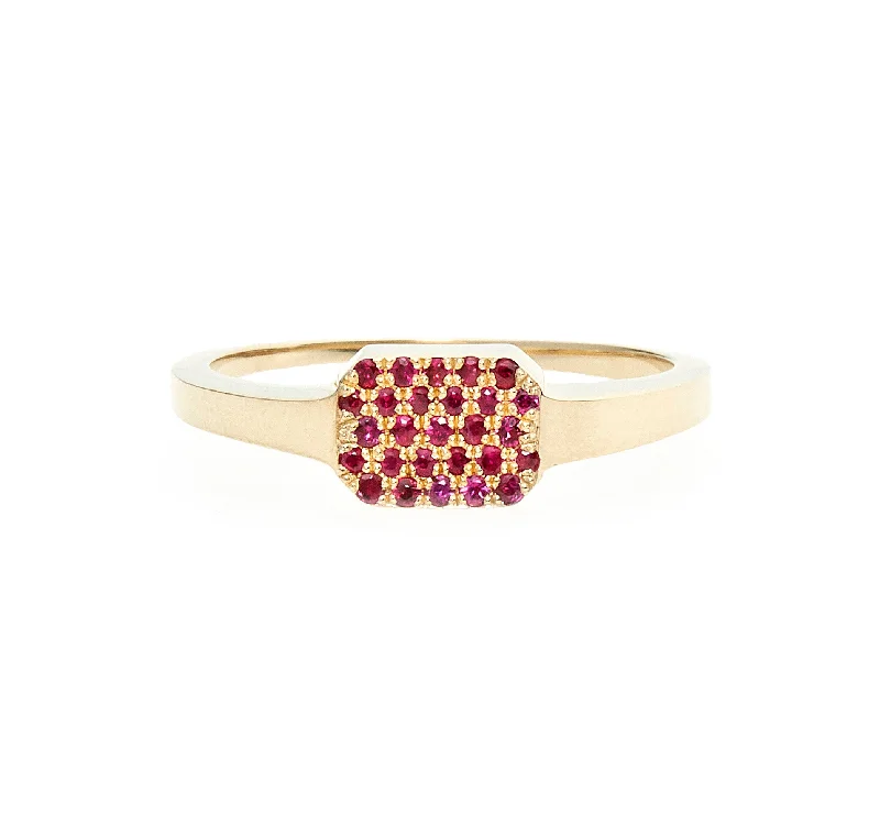 women's lab-grown diamond rings-Margaux Ruby Pavé Ring