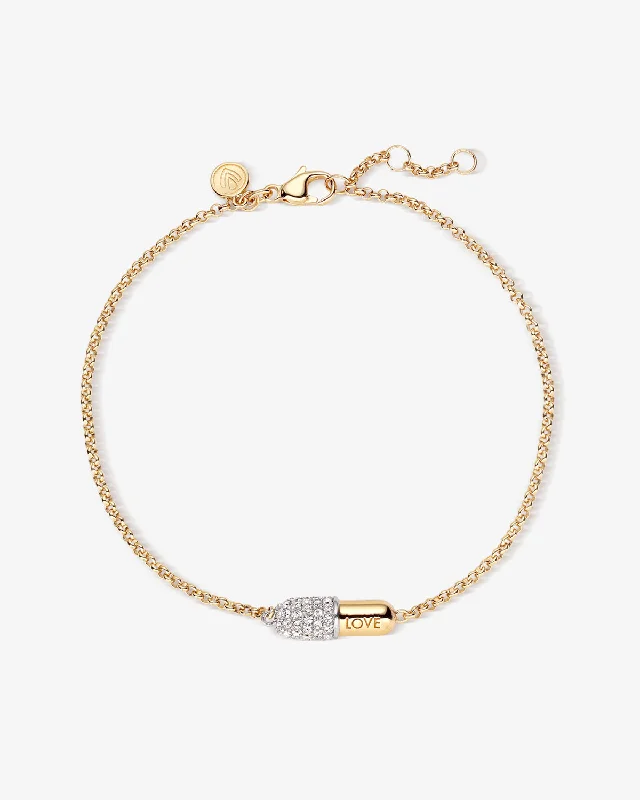 women's mother-daughter bracelets-Love Pill Pavé Bracelet