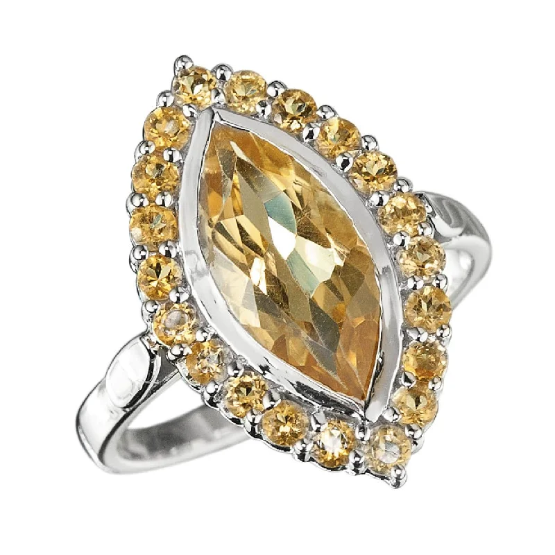 women's moonstone rings-Citrine Solaris Ring