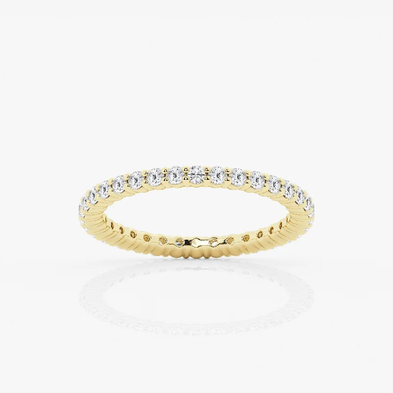 women's wedding rings-Empowering Round Eternity Thin Band